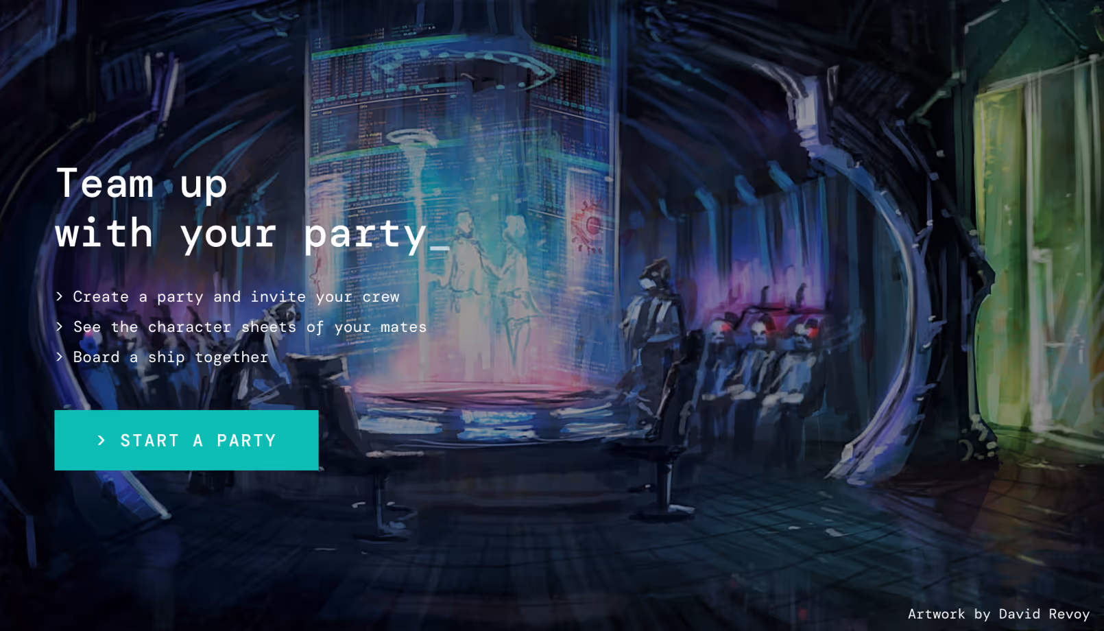 Website-Screenshot: Team up with your party