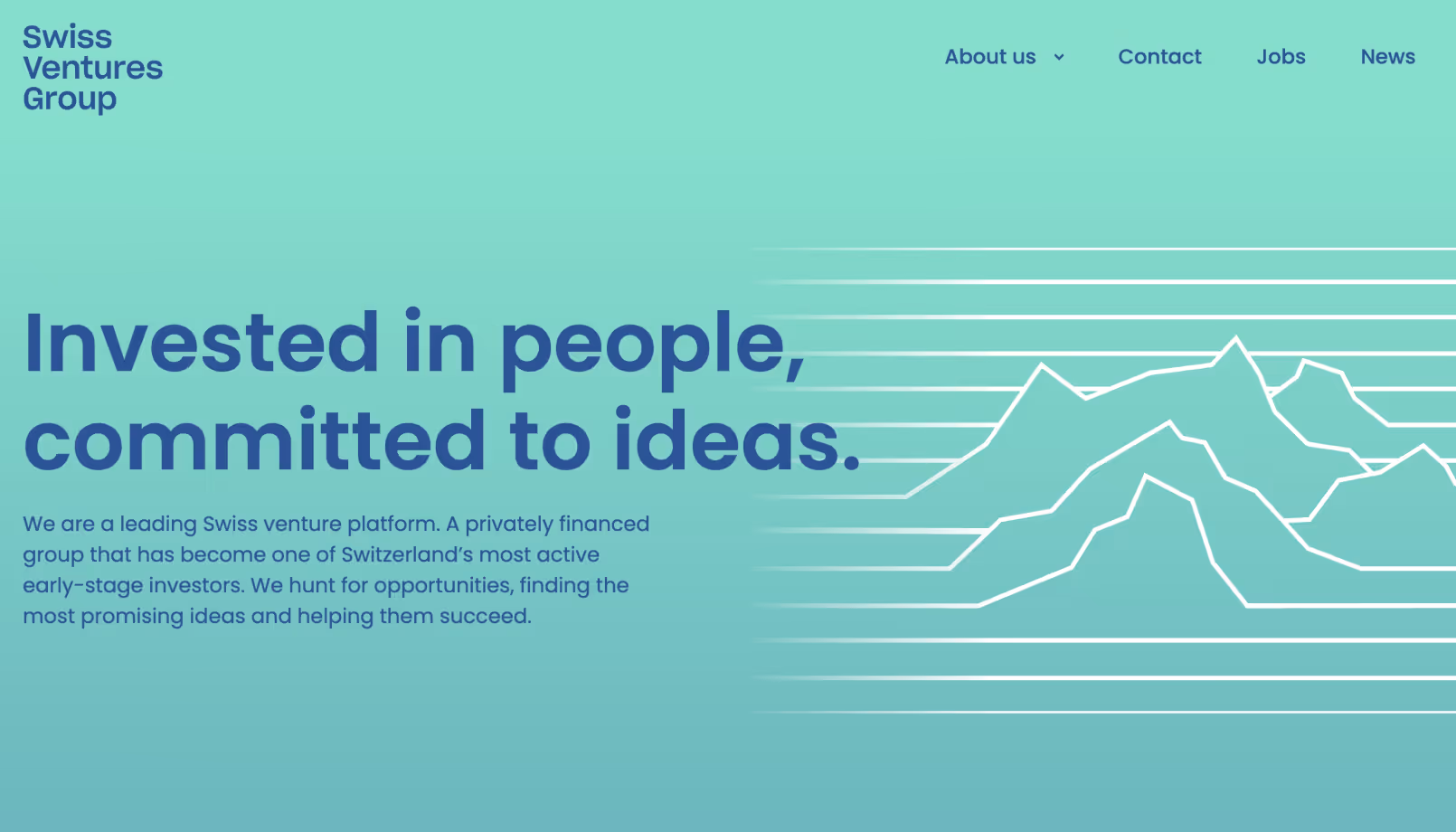 Website-Screenshot Swiss Ventures Group: Invested in people, commited to ideas